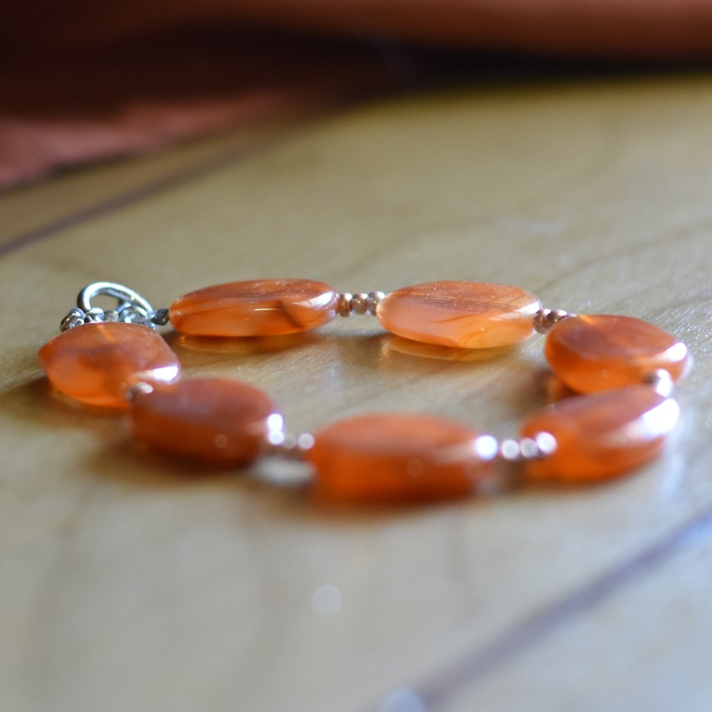 Amber-colored Bead Bracelet